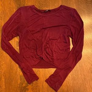 cropped knot front longe sleeve